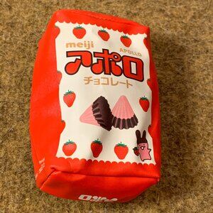 🔥3/$30 MEIJI Apollo Strawberry Chocolate Mini Zippered Pouch Japan Crane Game
